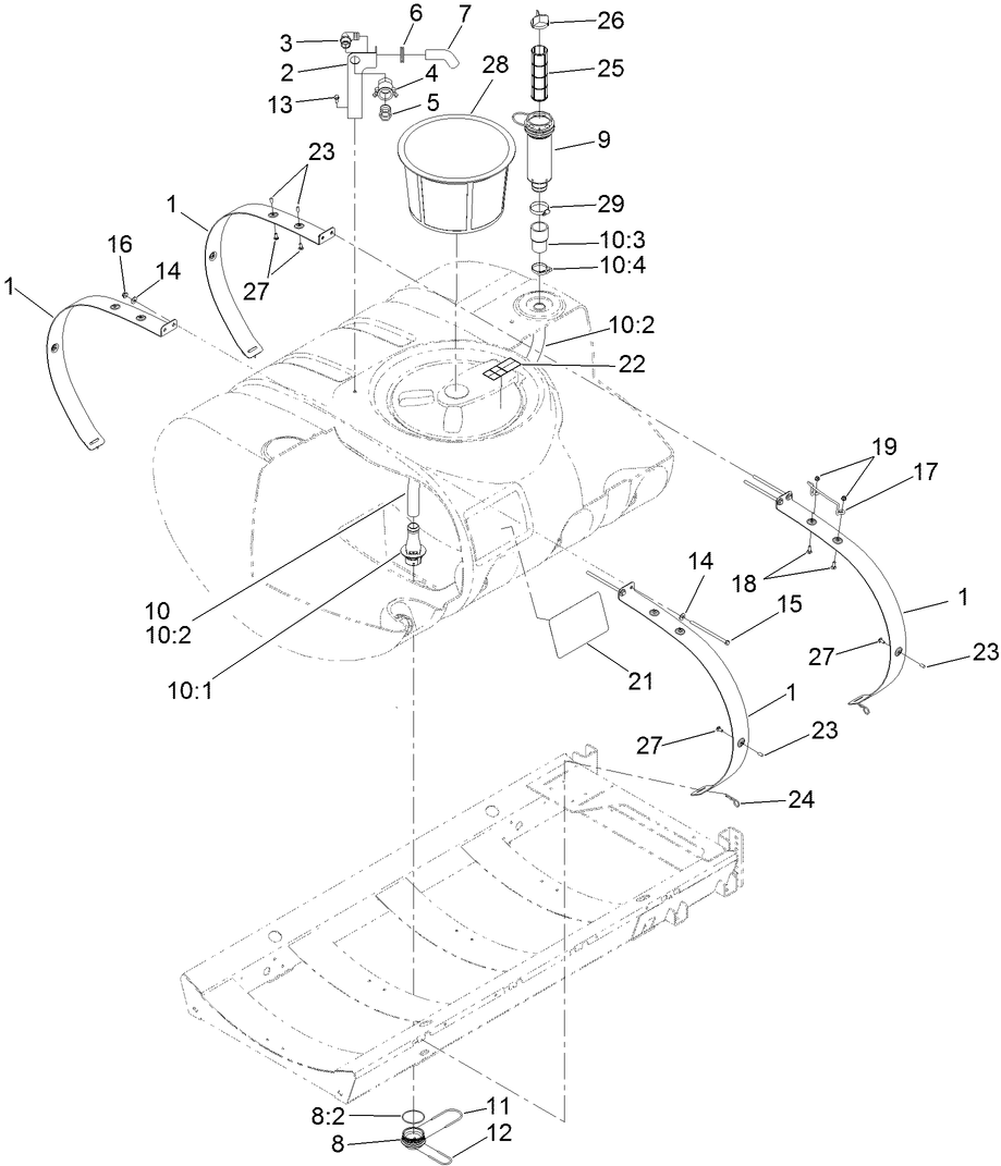 Tank Mounting and Filter Assembly