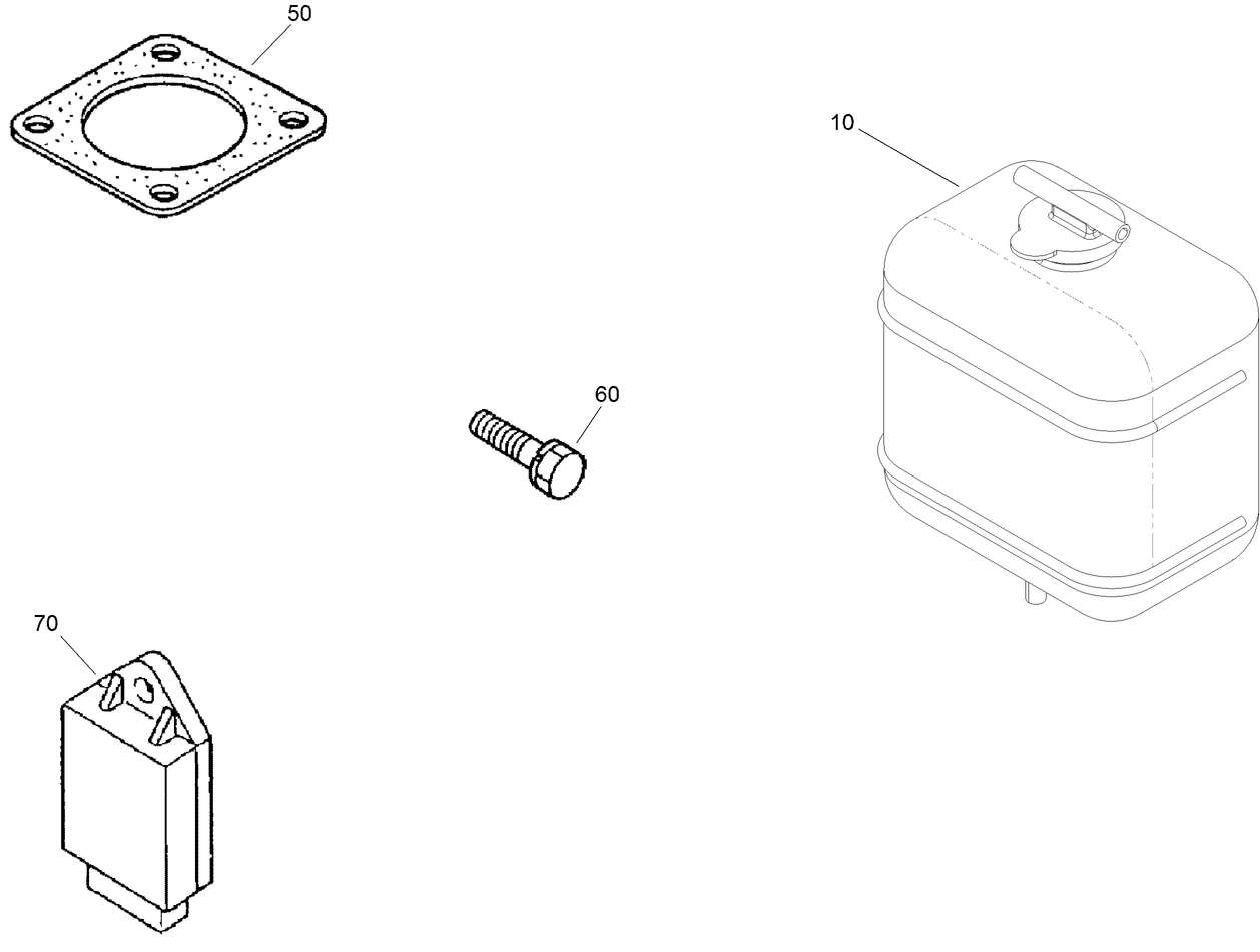 Muffler Gasket, Glow Controller and Overflow Bottle Assembly