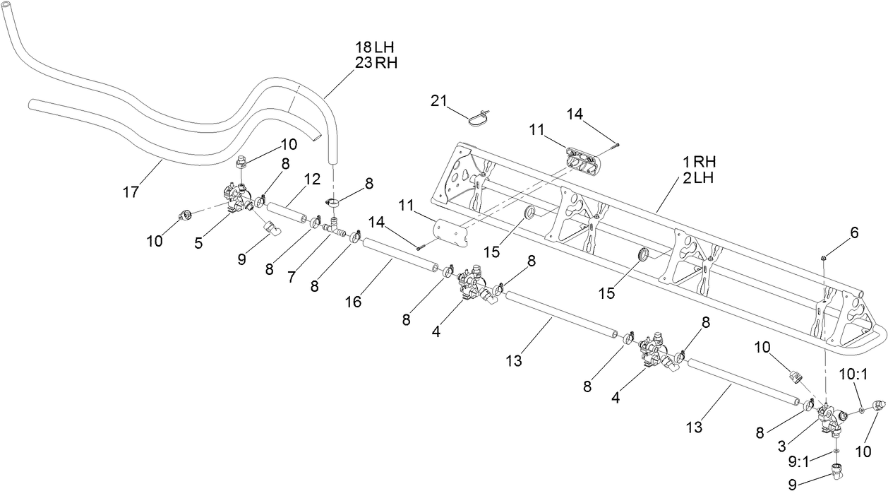 Left and Right Hand Boom Assembly