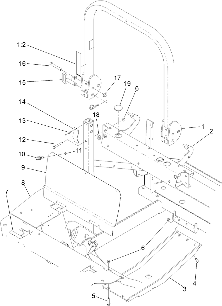 Frame and Upper-ROPS Assembly