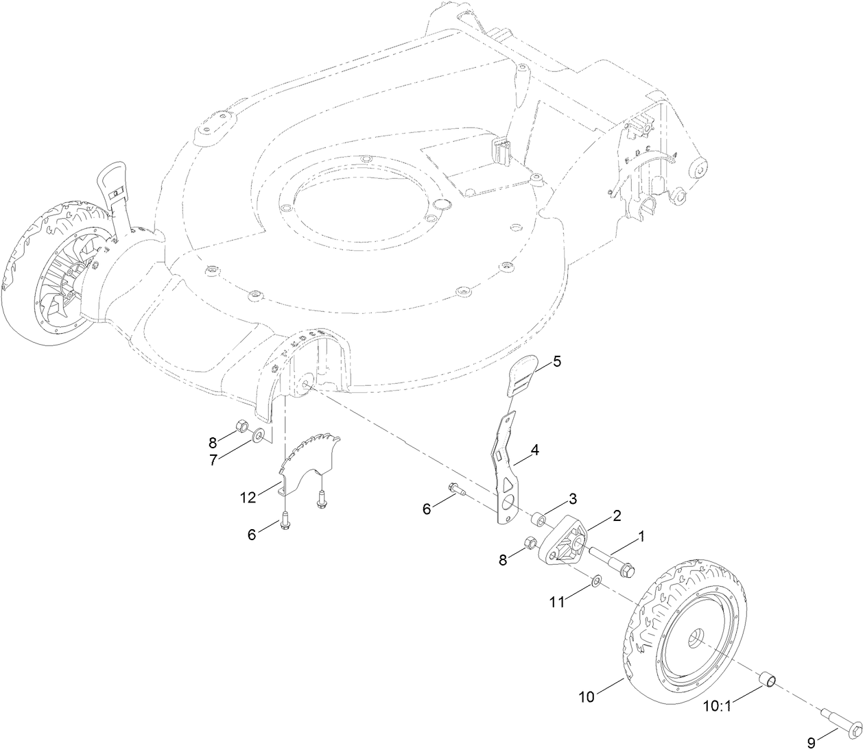 Front Wheel and Height-of-Cut Assembly