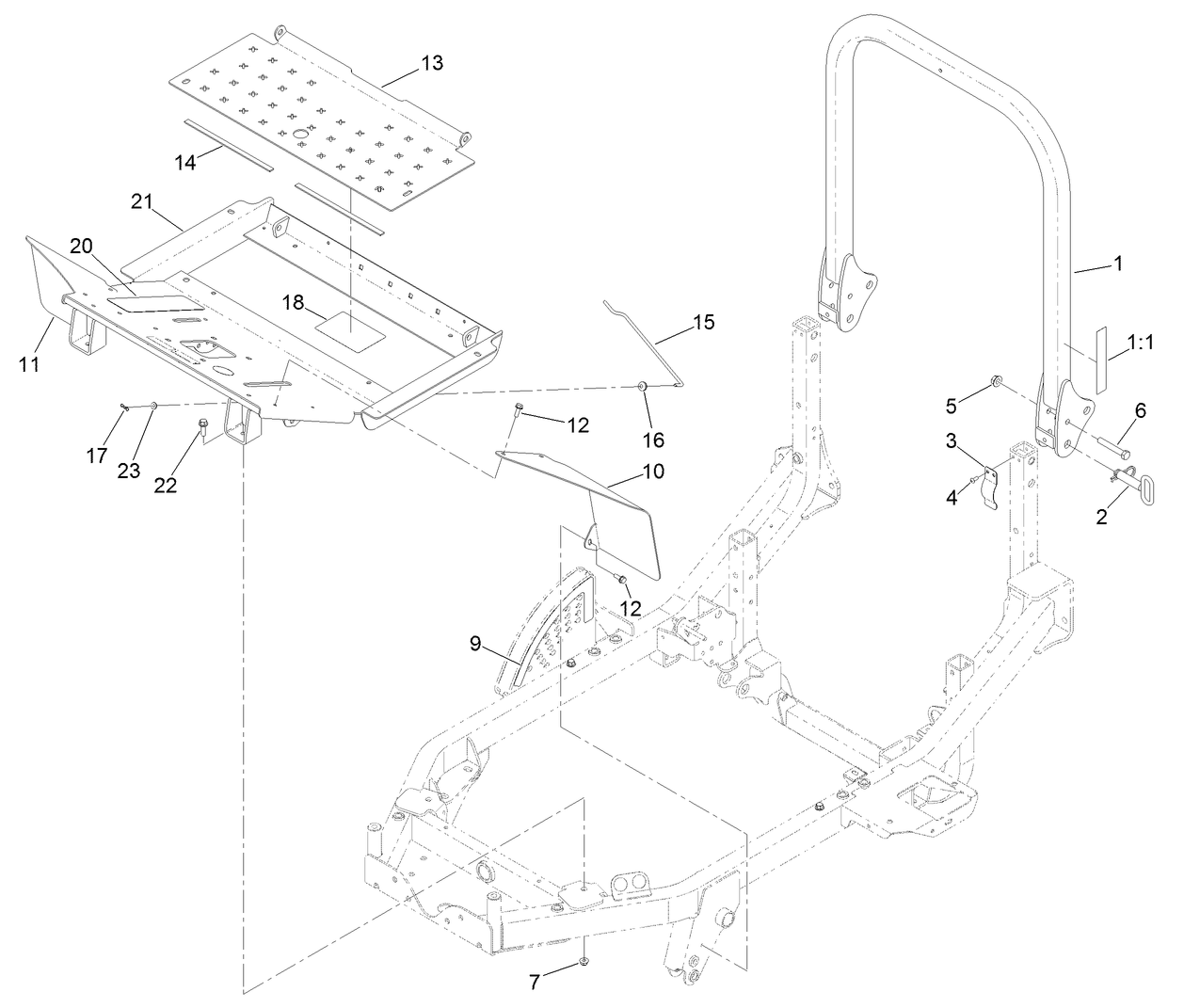 Platform and Roll-Over Protection System Assembly