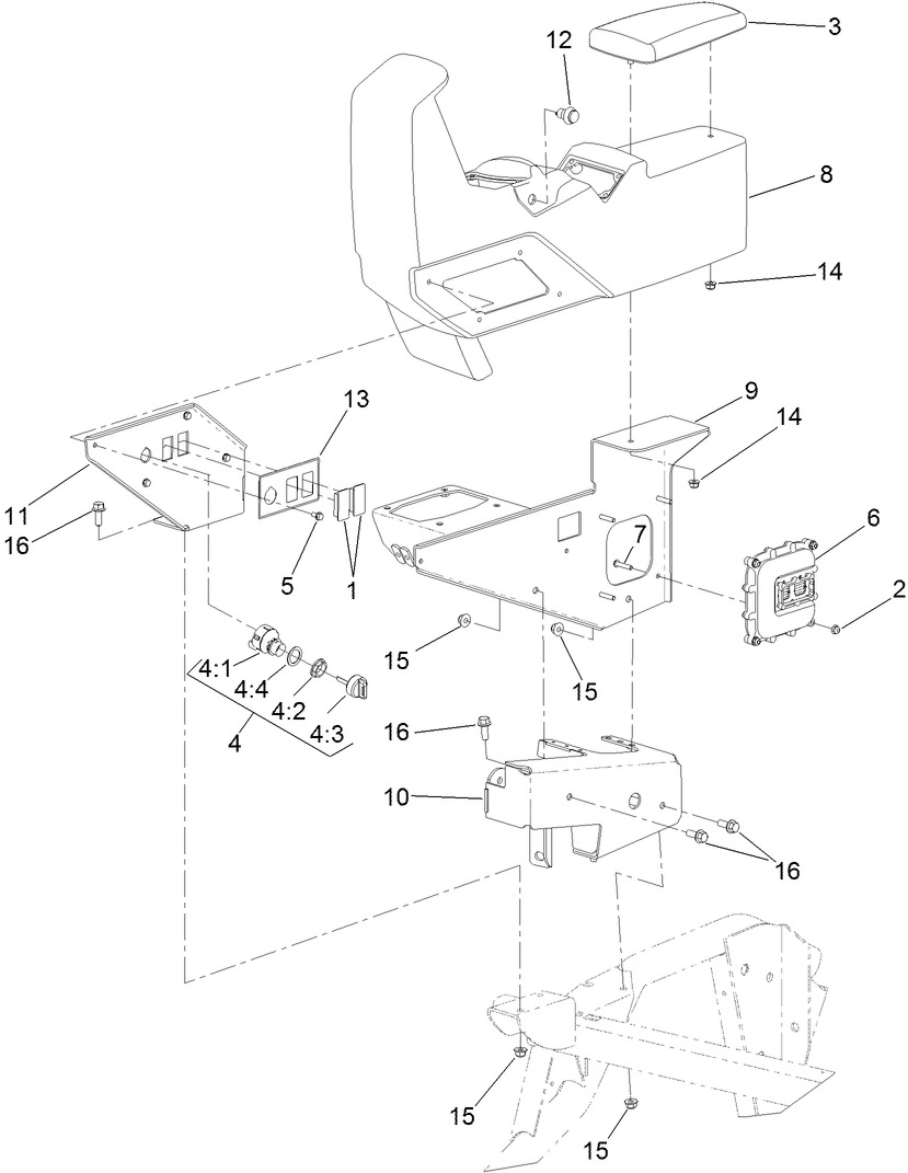 Control Console Mount Assembly