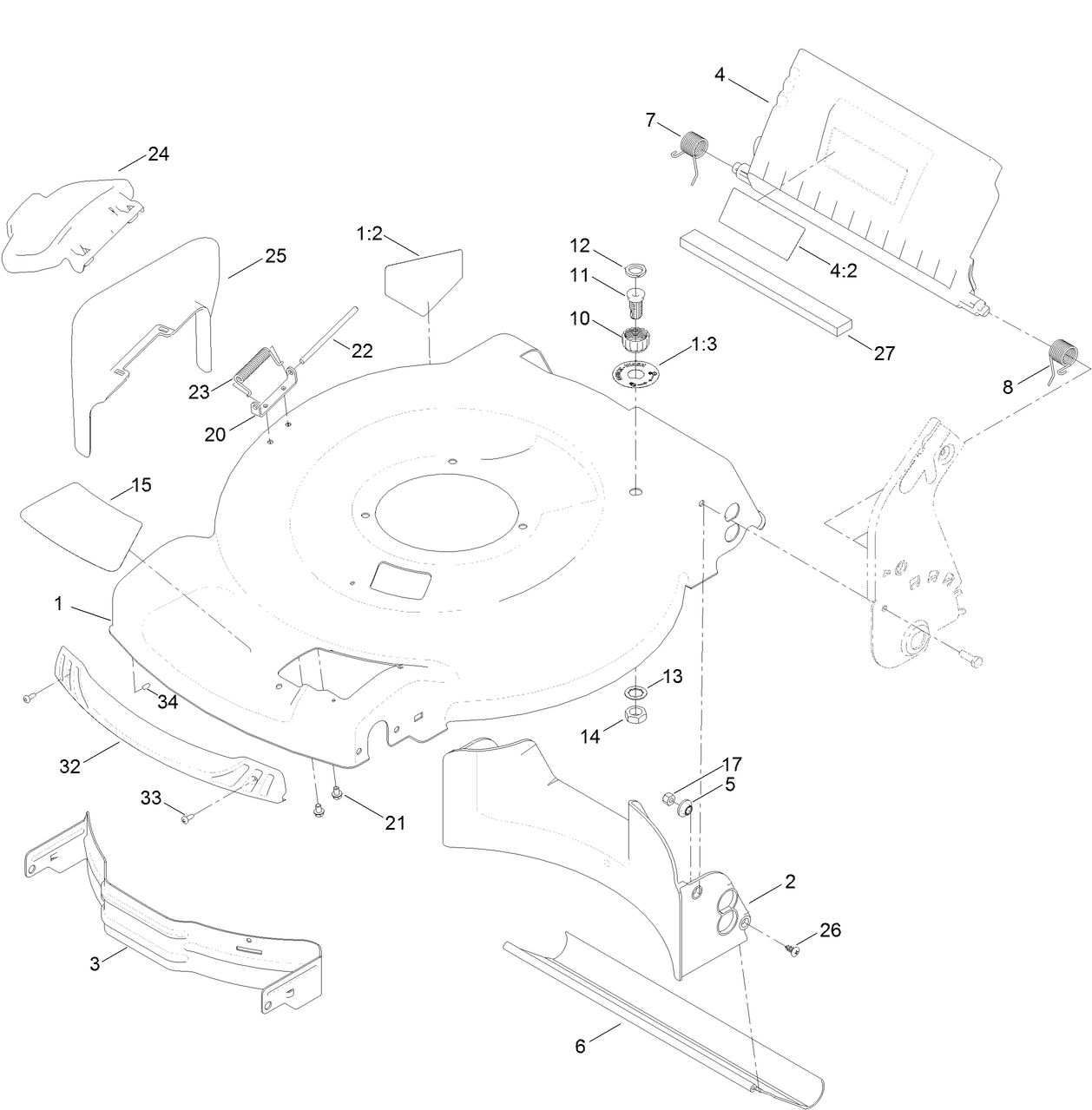 Deck, Side Chute and Rear Door Assembly