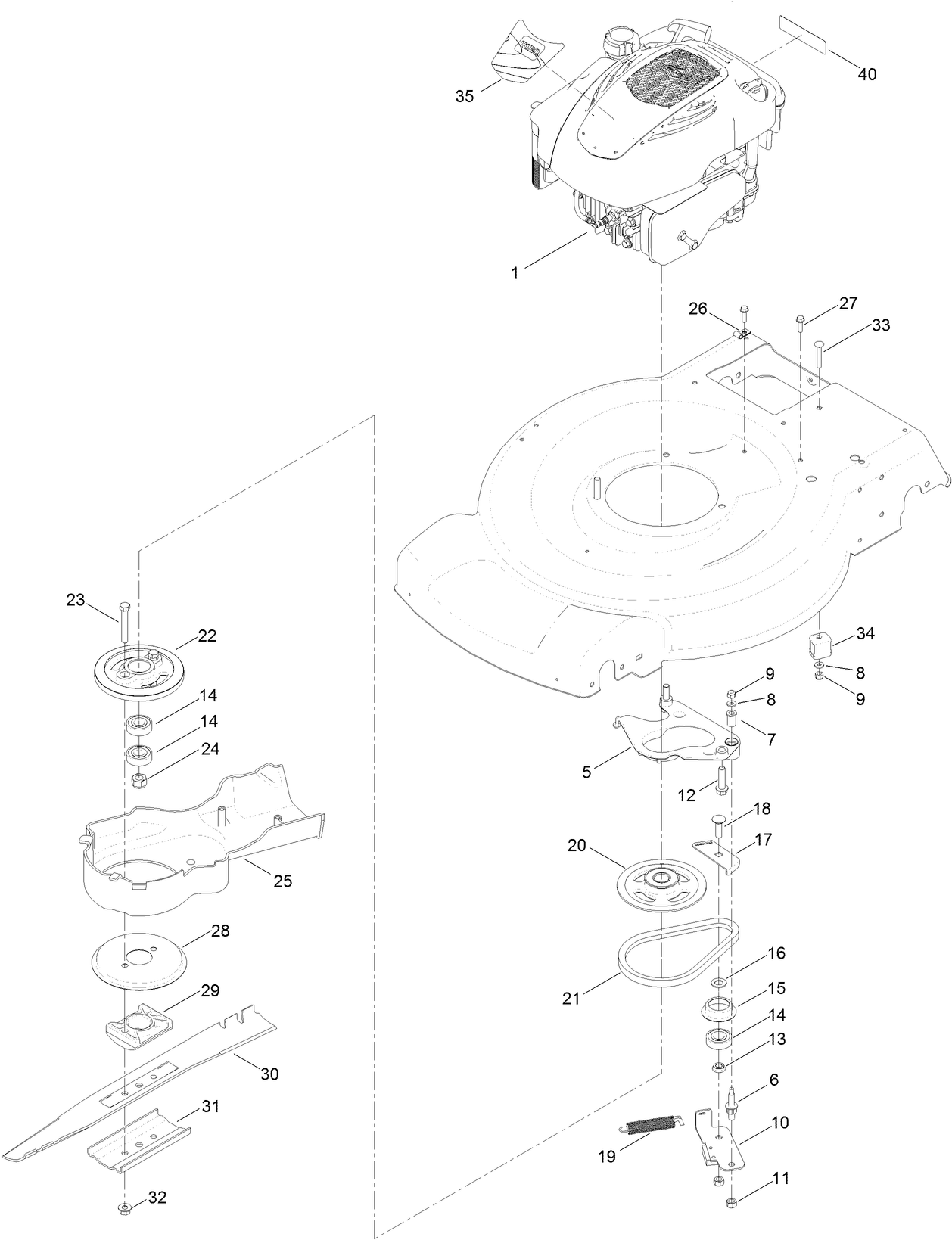 Engine and Blade Assembly