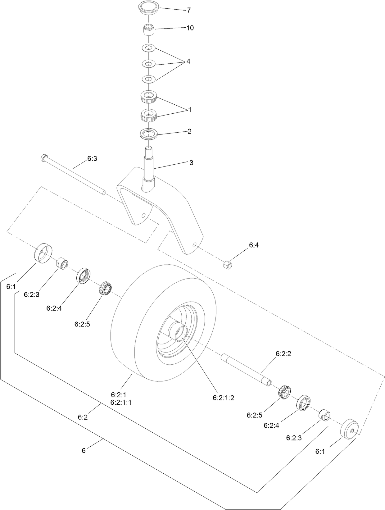 Caster Wheel and Fork Assembly