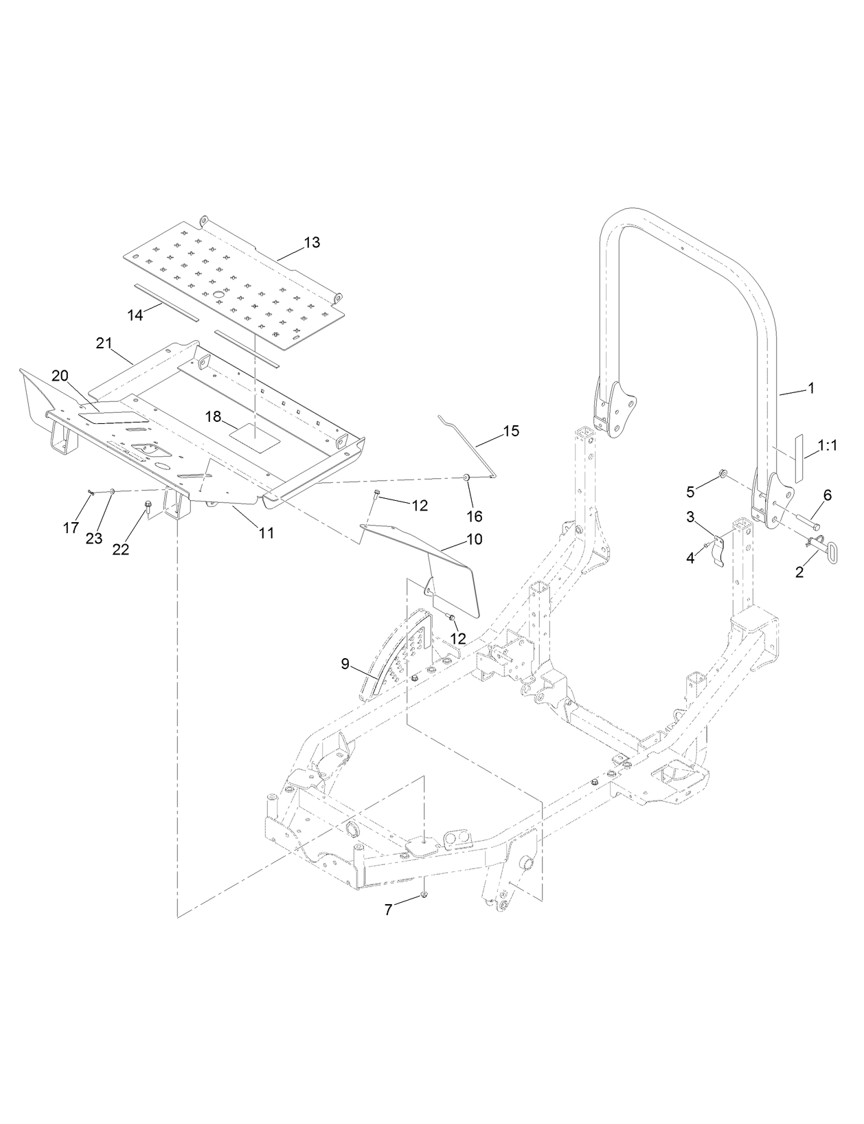 Platform and Roll-Over Protection System Assembly