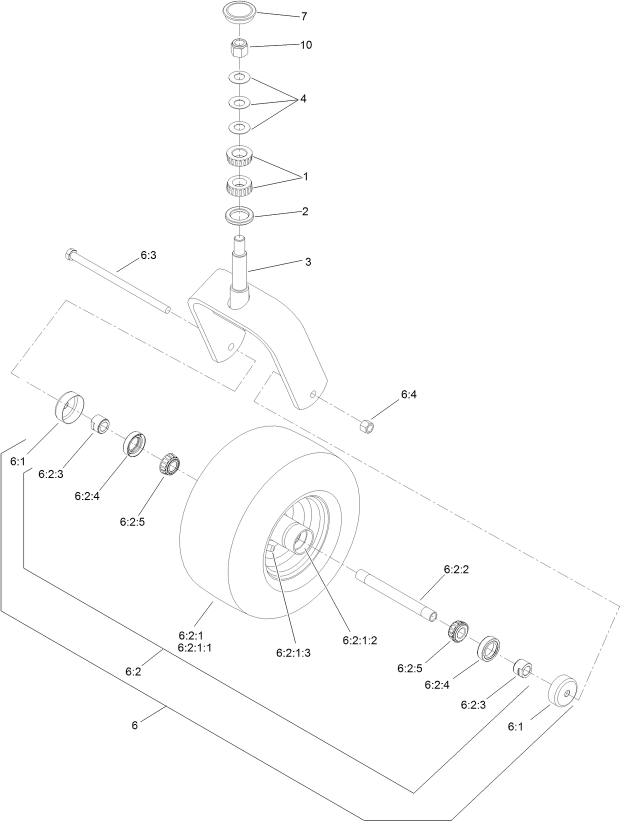 Caster Wheel and Fork Assembly