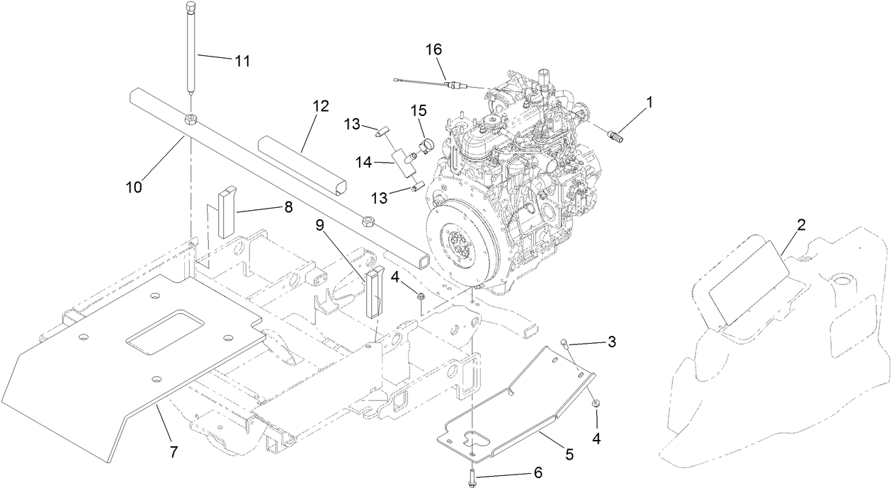Skid Plate, Radiator Fitting and Temperature Switch Assembly