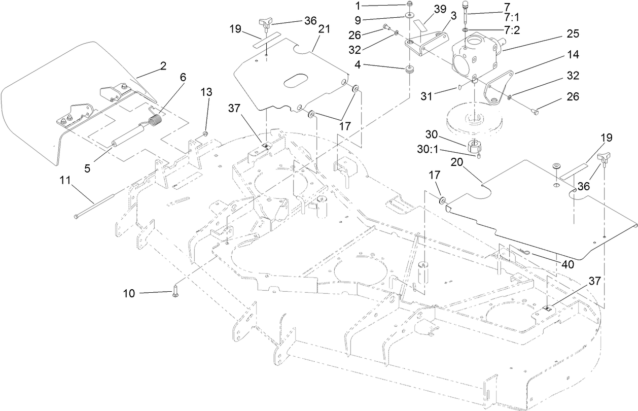 Belt Cover, Gearbox and Baffle Assembly