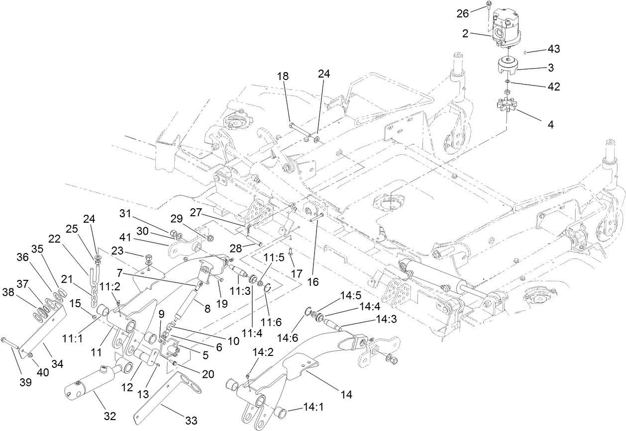 Front Deck Lift Arm Assembly