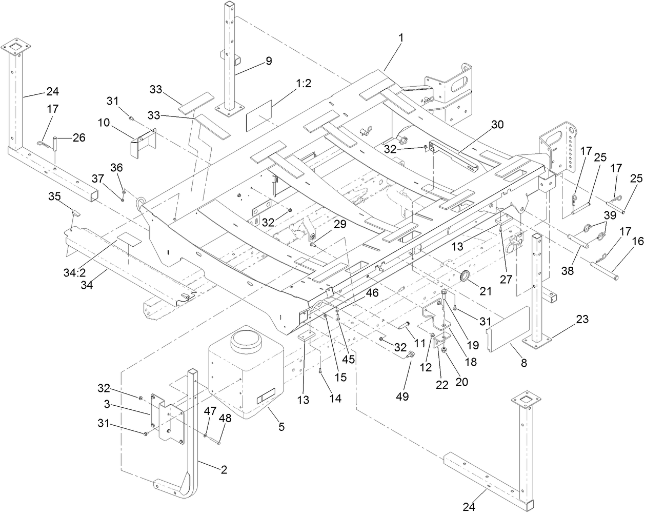 Frame, Stand and Boom Mount Assembly