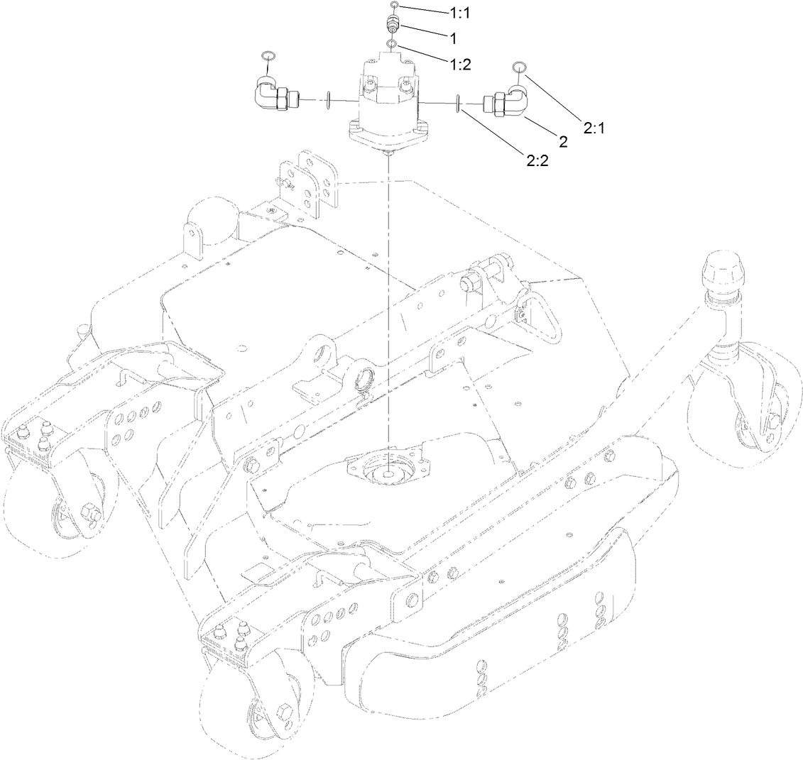 Left Deck Hydraulic Fitting Assembly