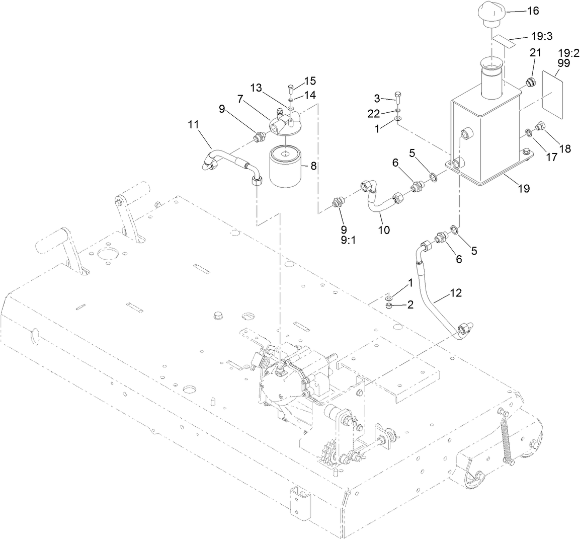 Hydraulic Tank and Hose Assembly