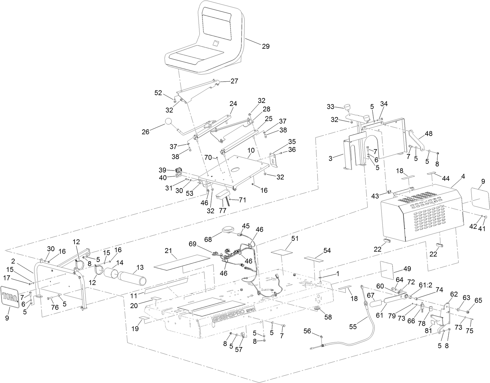 Seat and Brake Lever Assembly