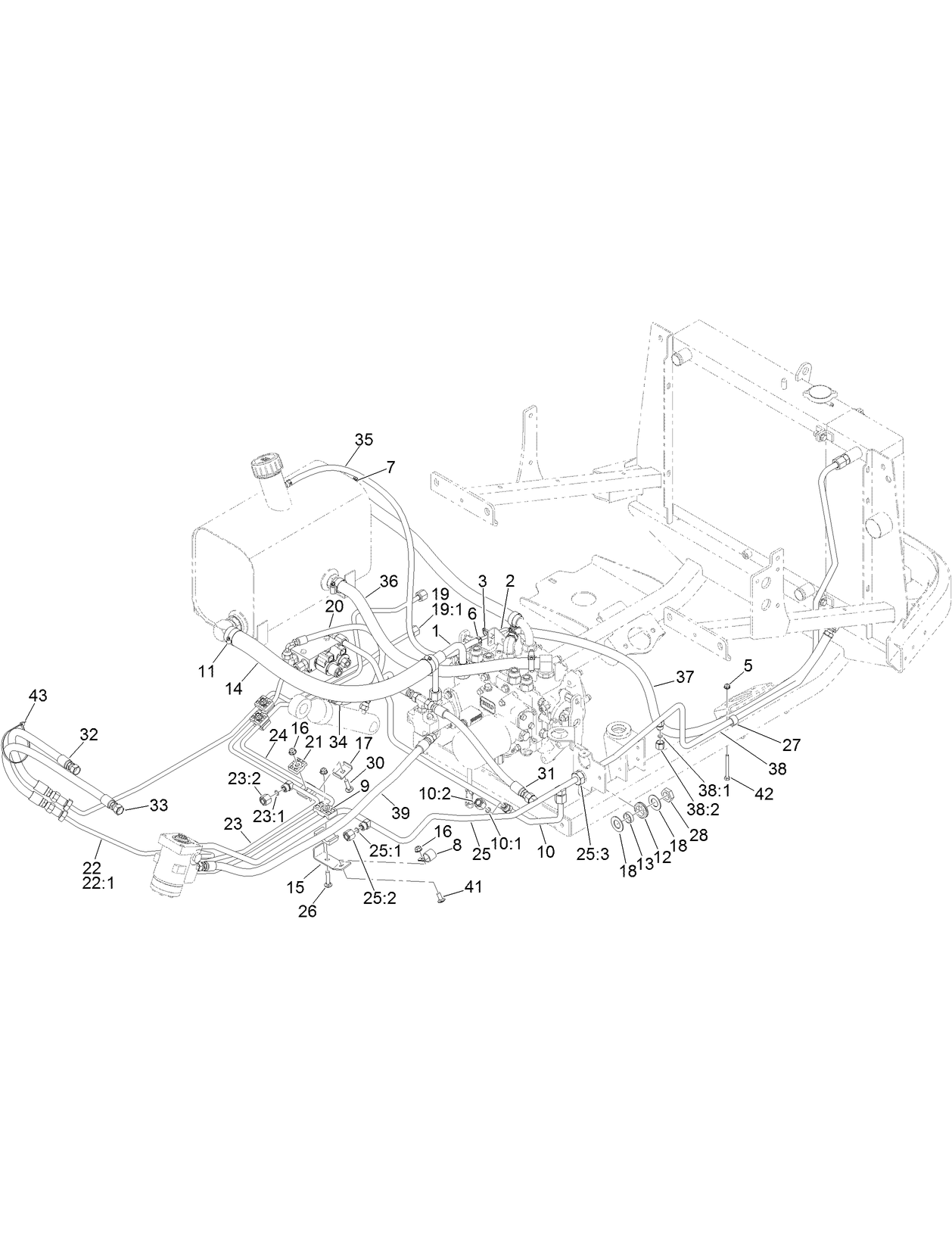 4 Wheel Drive Hydraulic Hose Assembly
