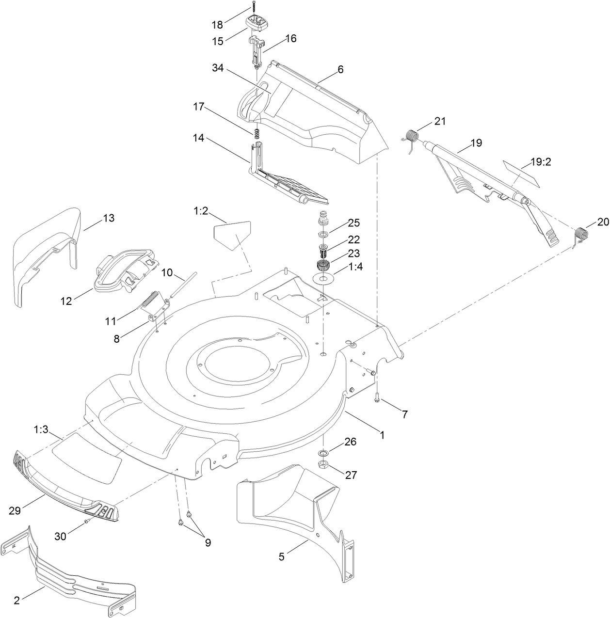 Deck, Side Chute and Rear Door Assembly
