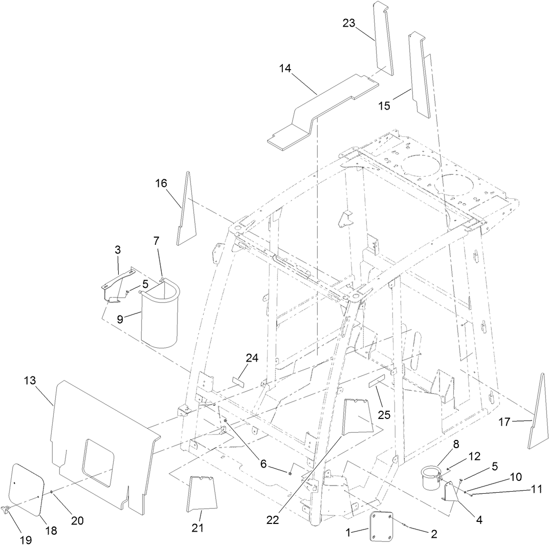 Interior Foam, Trash Bag and Cup Holder Assembly