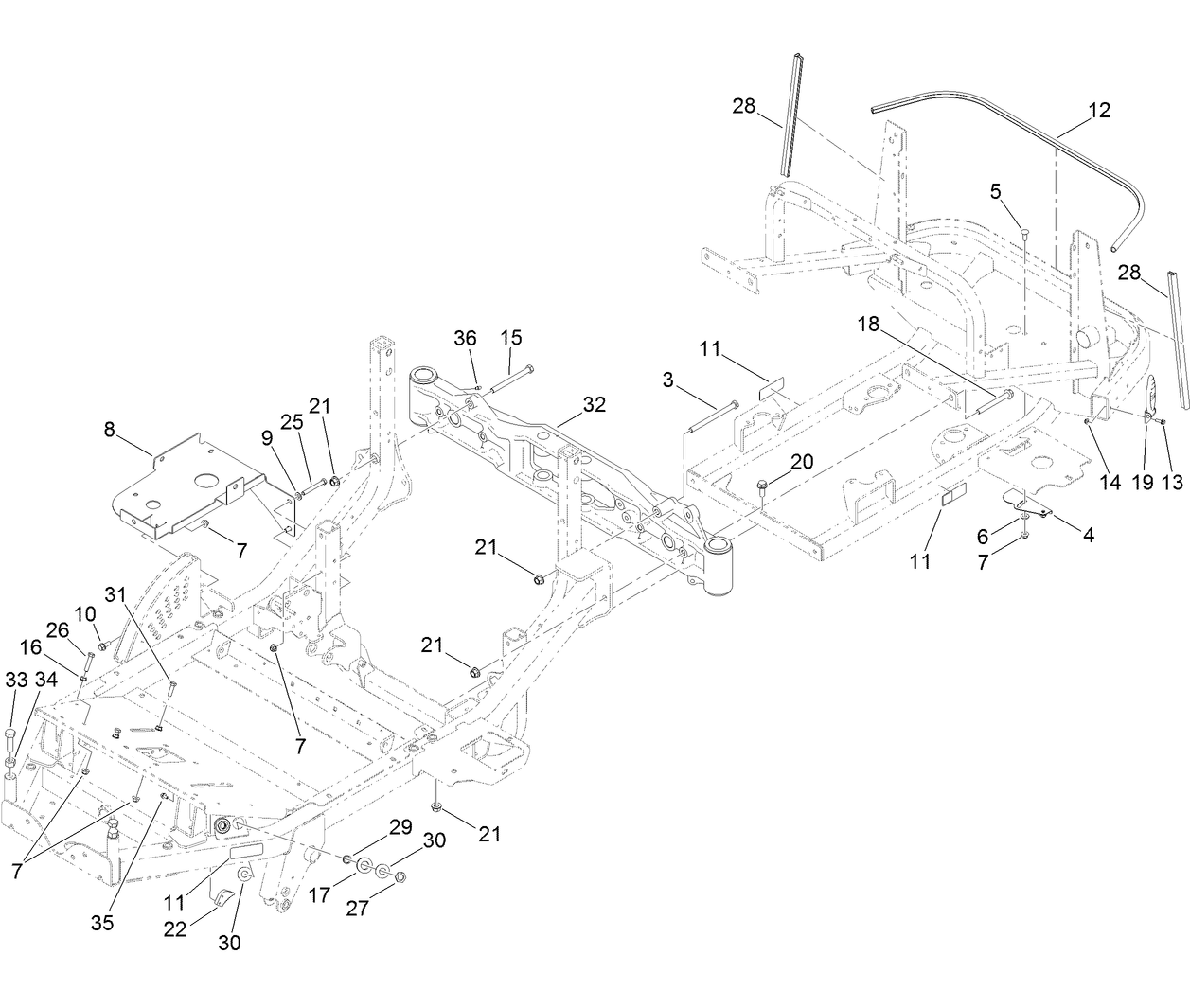 Frame and Rear Axle Assembly