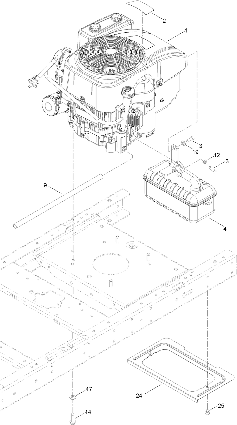 Engine and Muffler Assembly