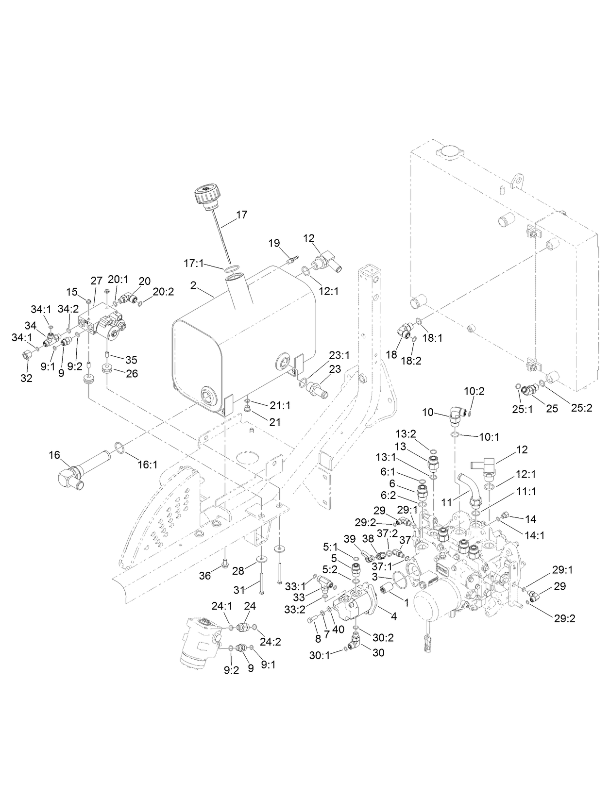 Deck Lift Valve and Hydraulic Fitting Assembly