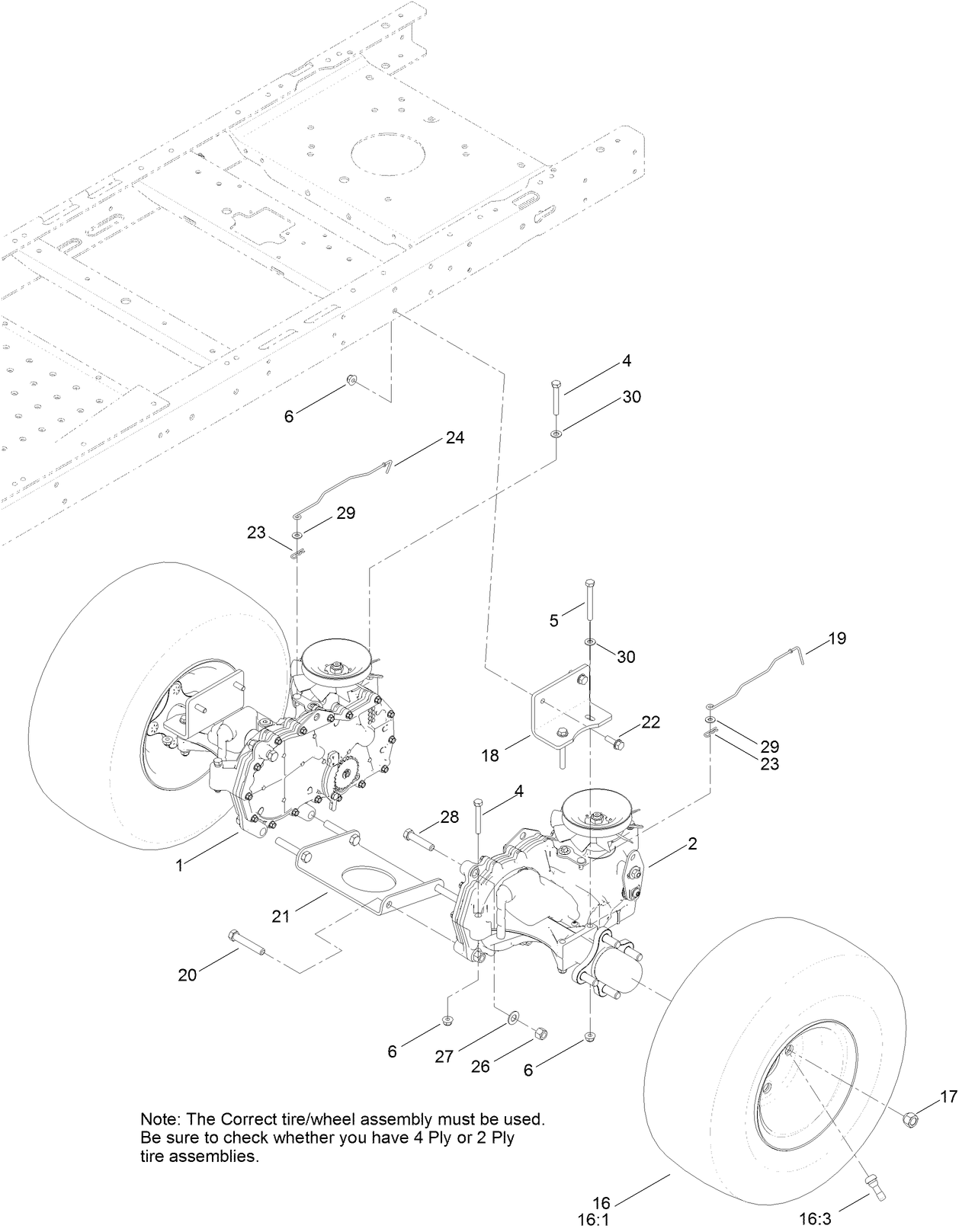 Hydro Transaxle Drive and Rear Wheel Assembly