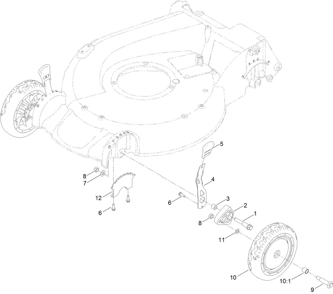 Front Wheel and Height-of-Cut Assembly