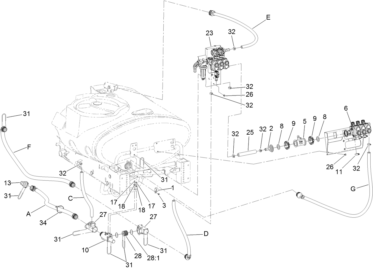 Spray Tank Hose and Valve Assembly