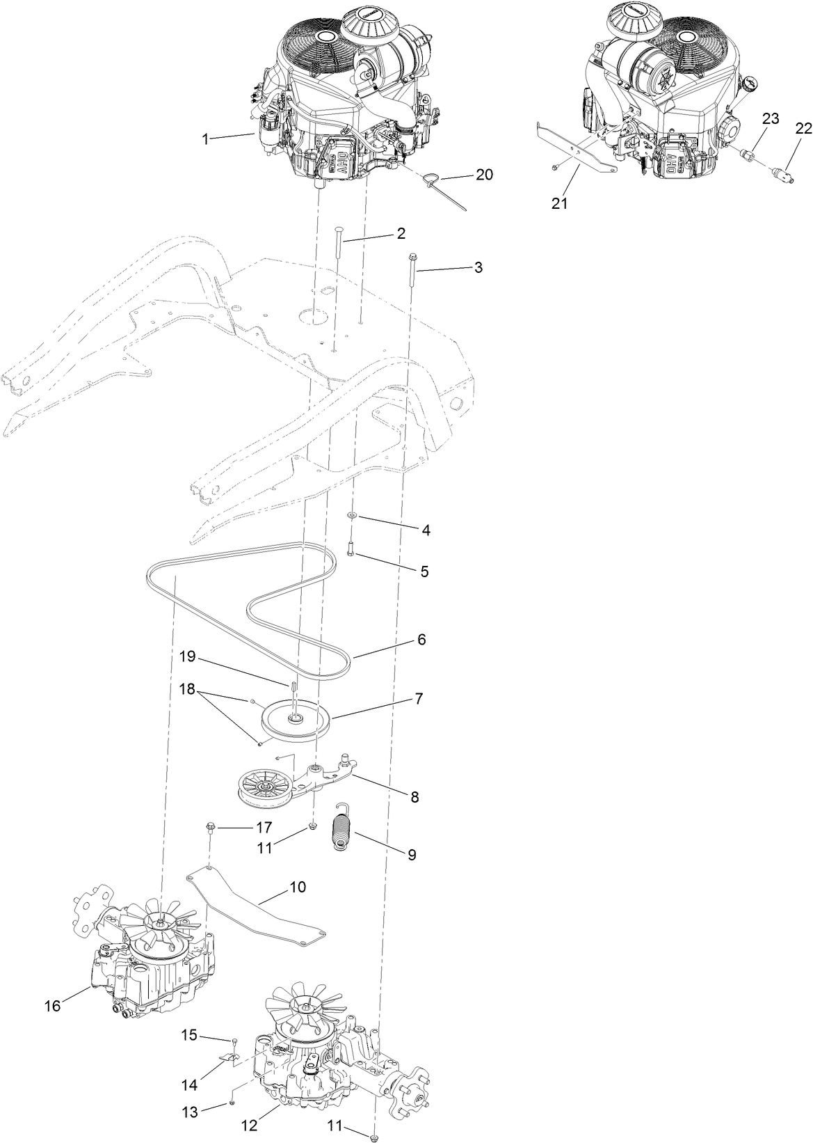 Engine and Transmission Assembly