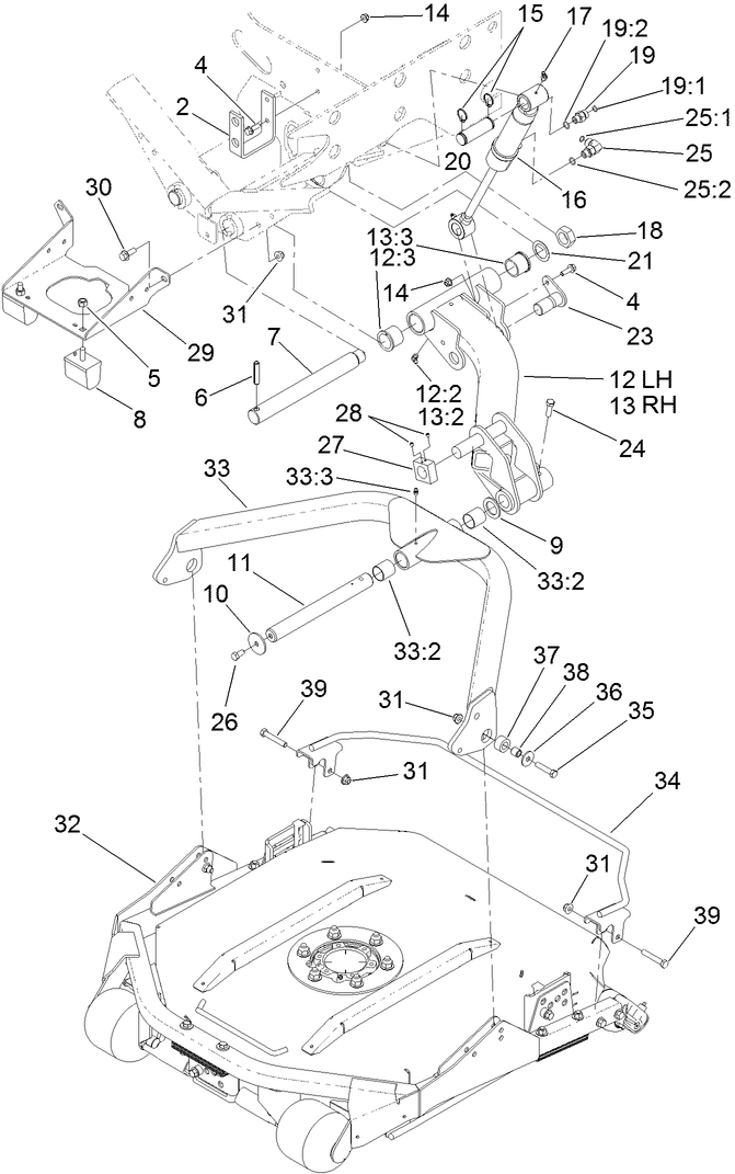 No. 2 and 3 Lift Arm and Deck Assembly