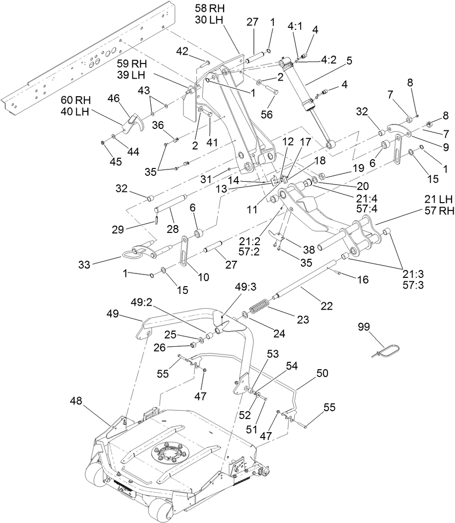 No. 6 and 7 Lift Arm and Deck Assembly