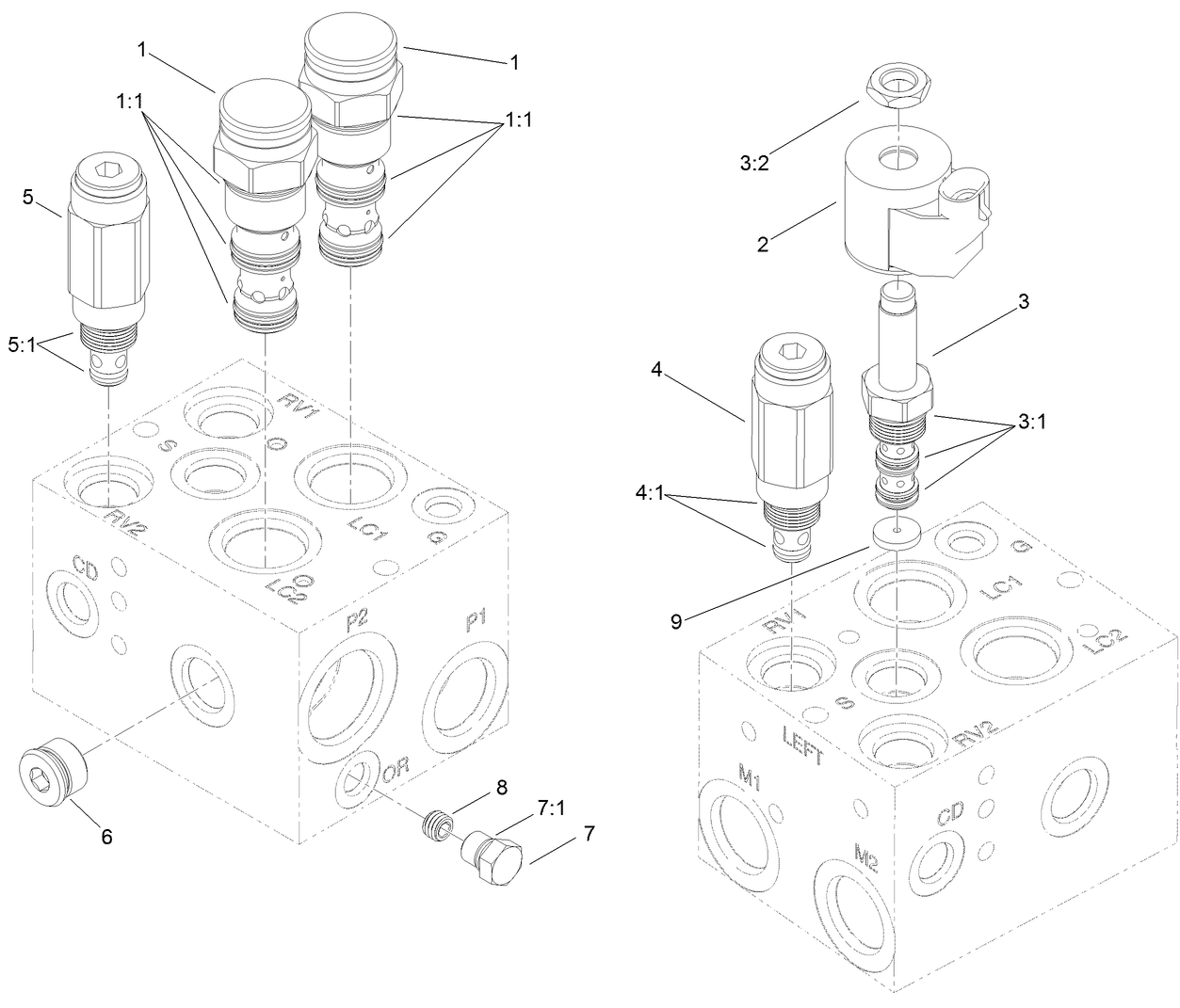 Hydraulic PTO Manifold Assembly No. 117-1111