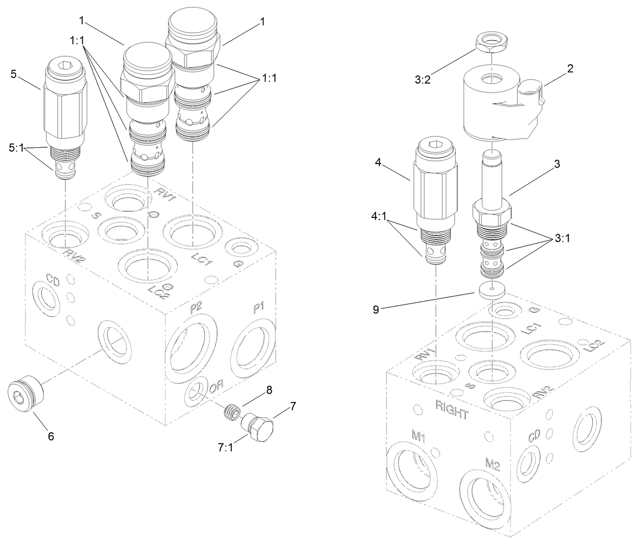 Hydraulic PTO Manifold Assembly No. 117-1112