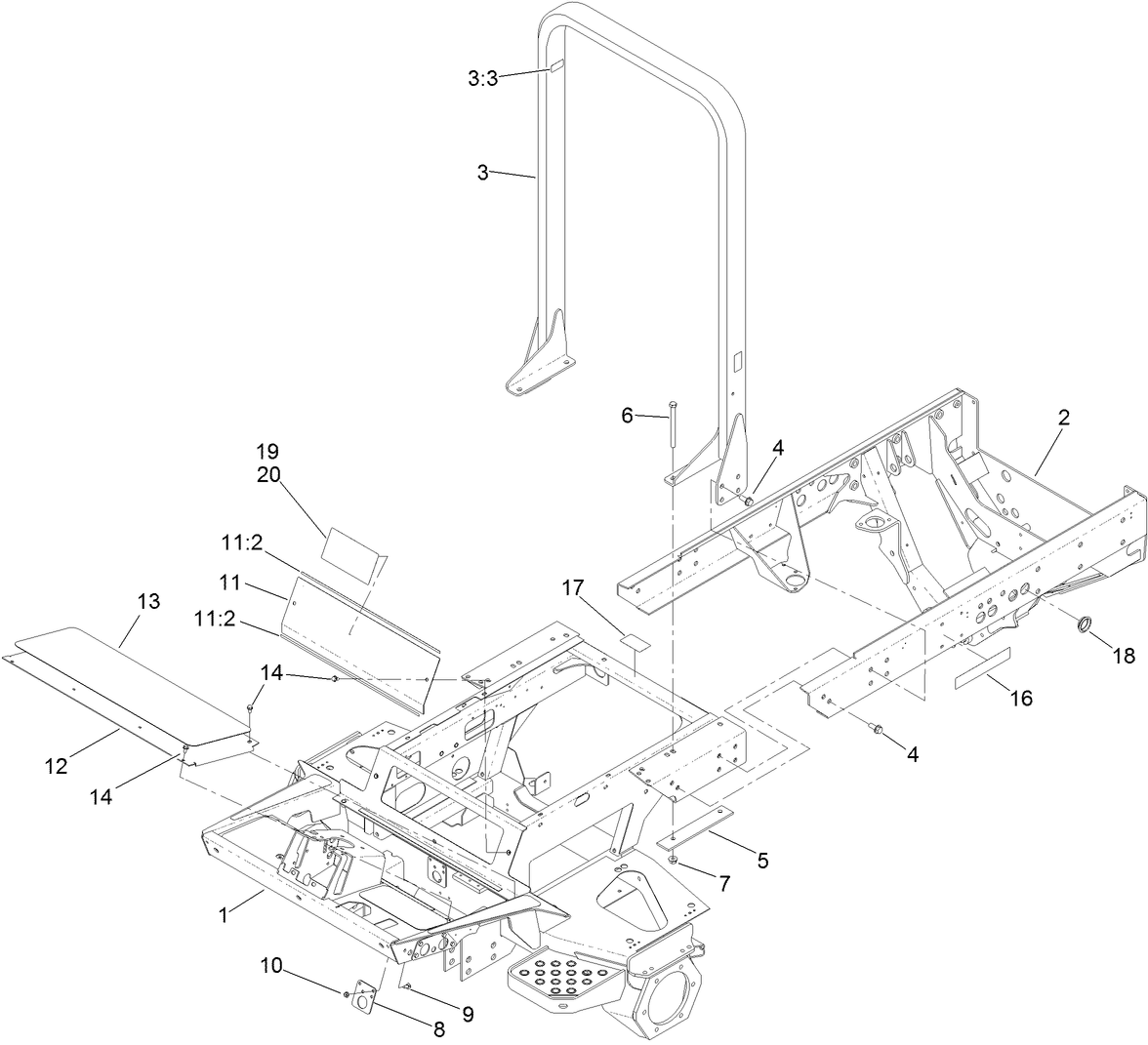 Frame and Roll-Over Protection System Assembly