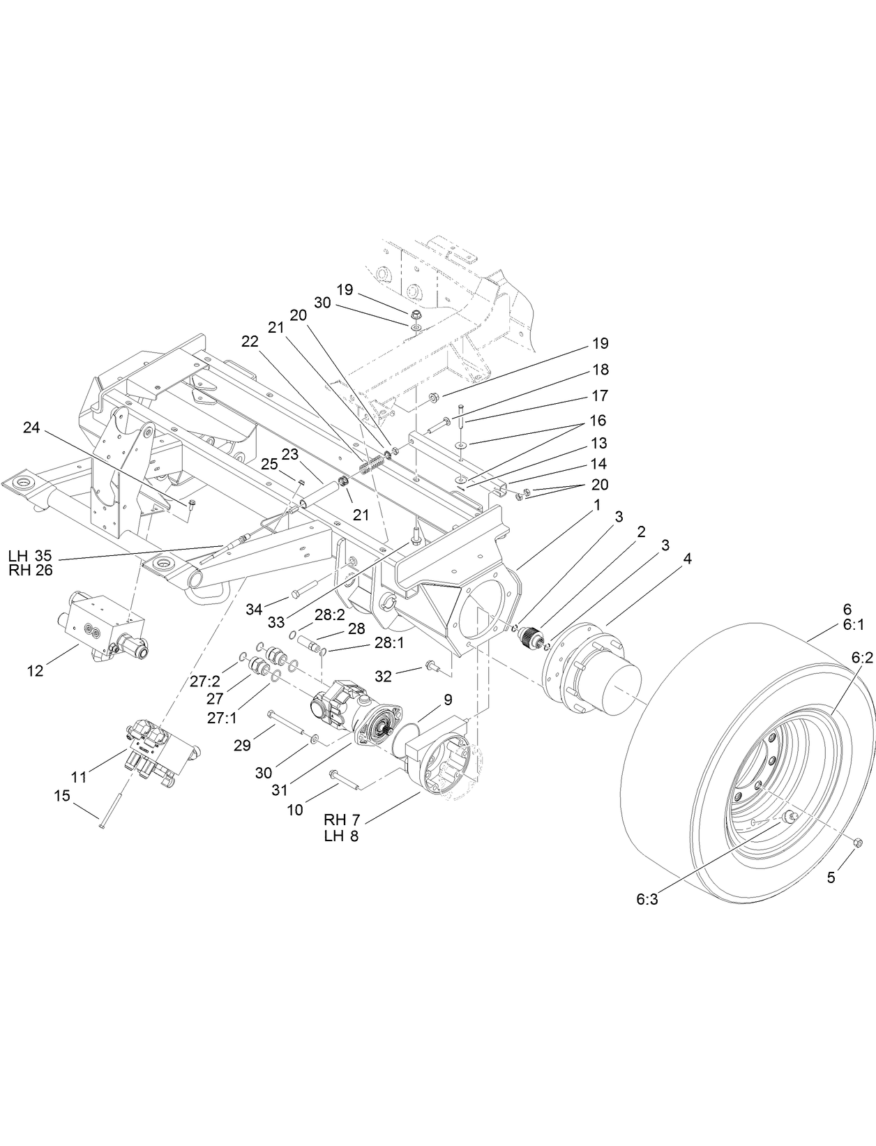 Front Axle and Brake Assembly