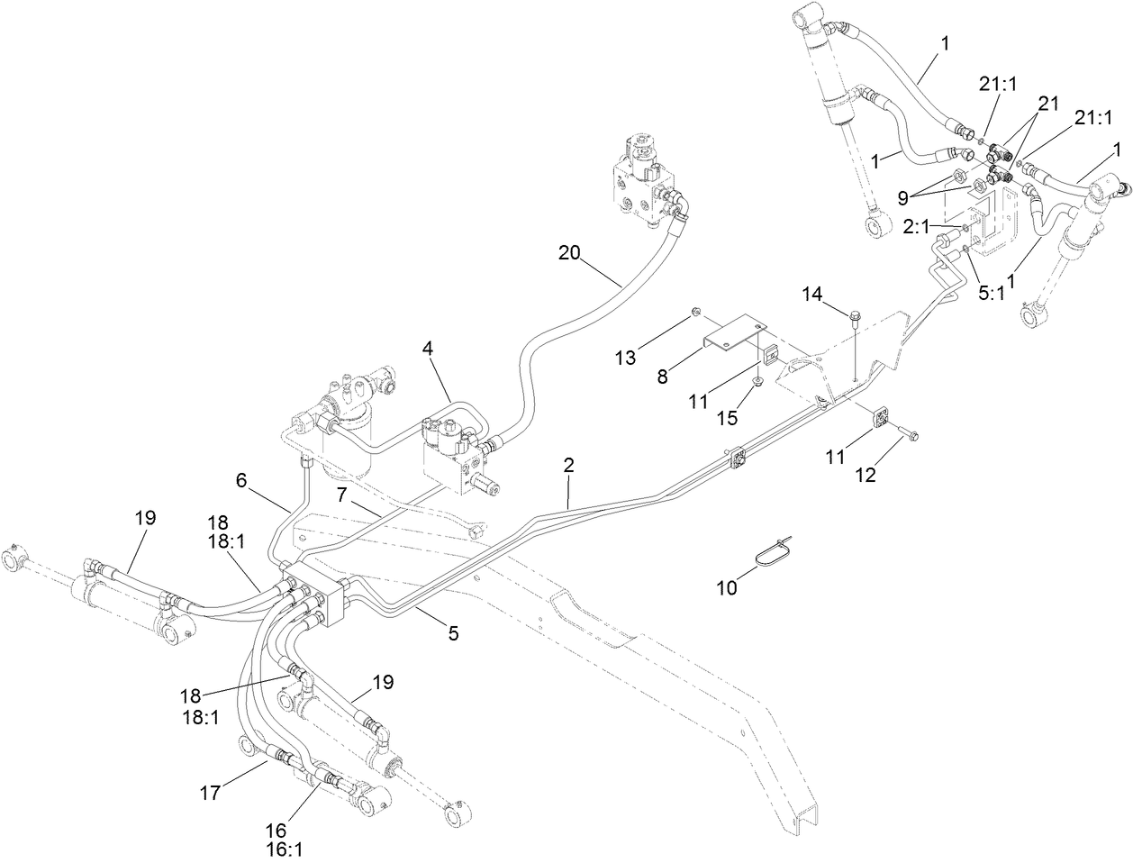 Deck Lift Hydraulic Lift Circuit Assembly