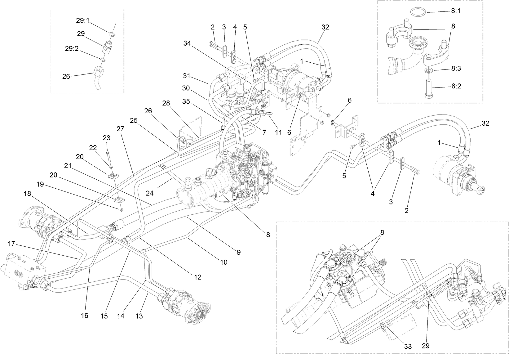 Traction Hydraulic Plumbing Assembly