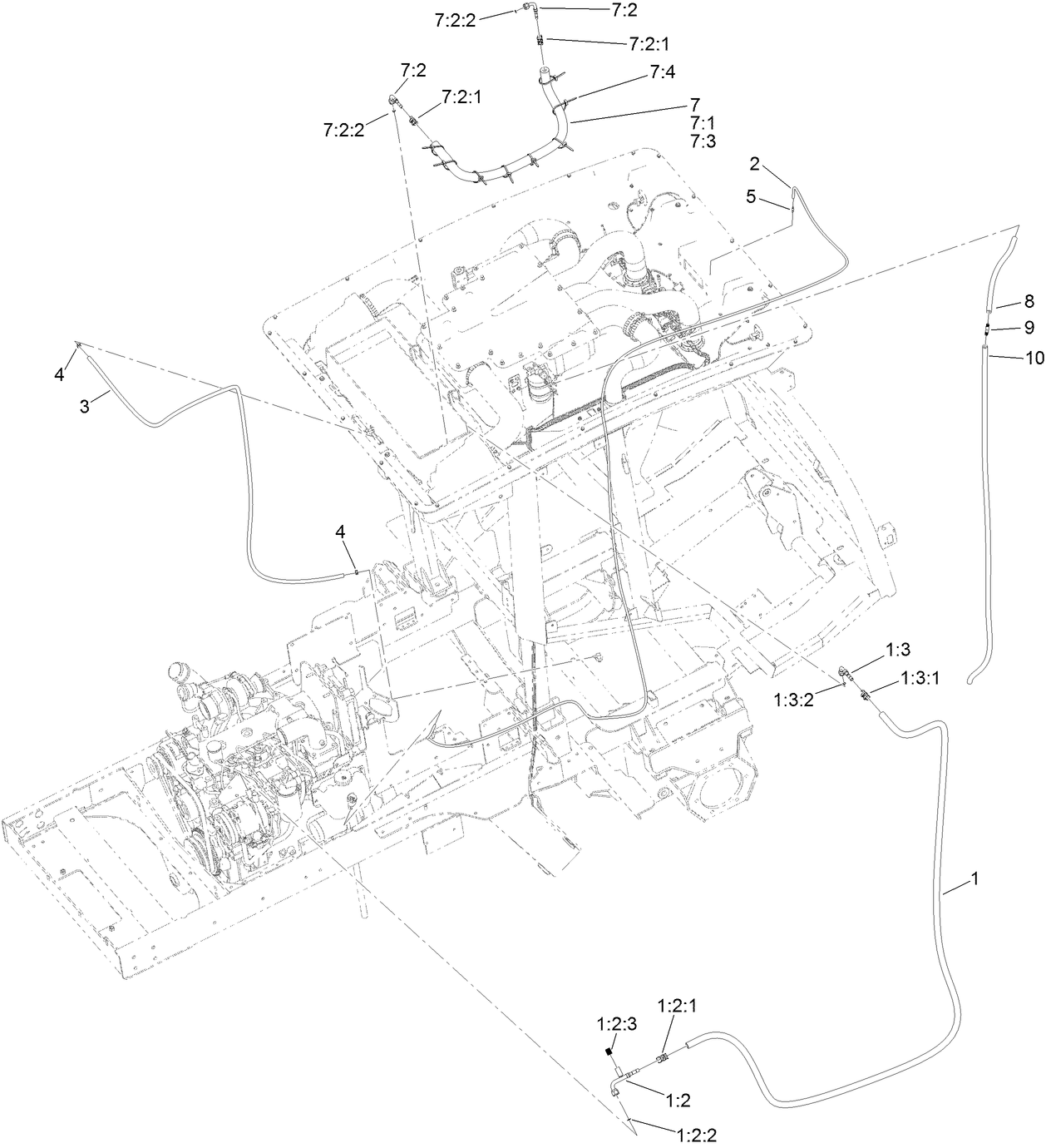 Right Side Hose Assembly For Cab Model Only
