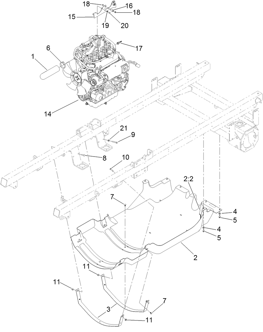 Engine and Shroud Assembly