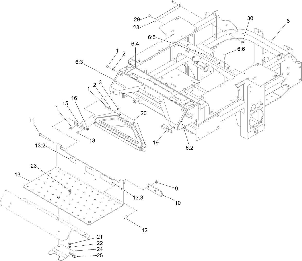 Traction Frame and Floor Pan Assembly