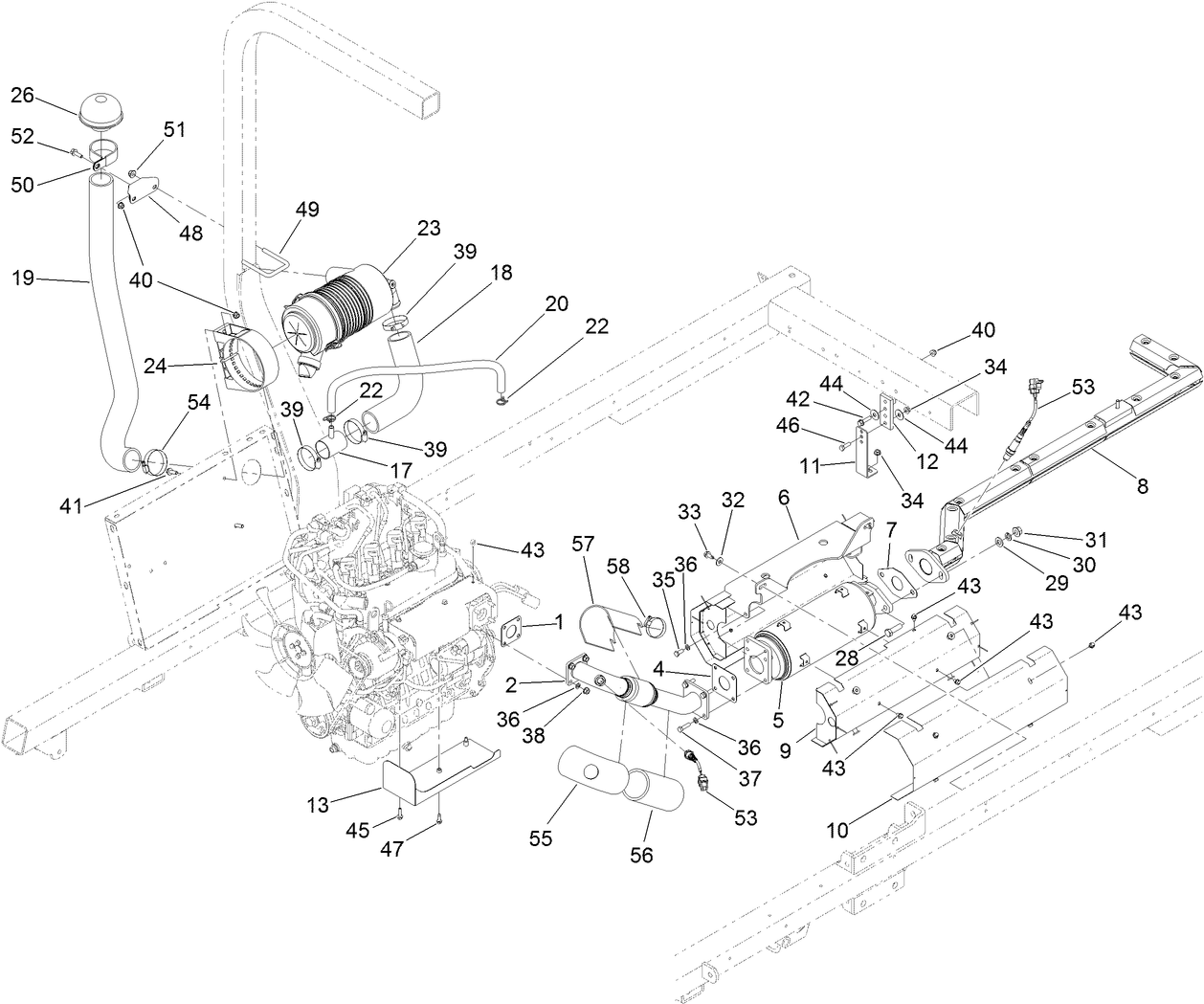 Exhaust and Air Cleaner Assembly