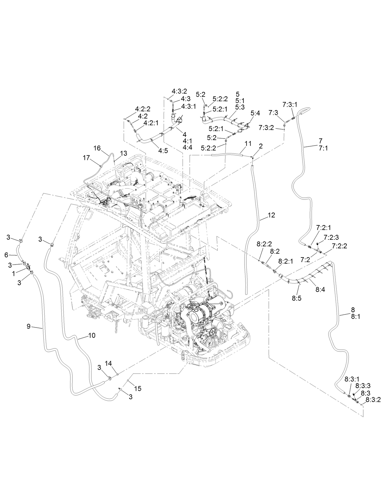 Tier 4 Engine Hose Routing Assembly