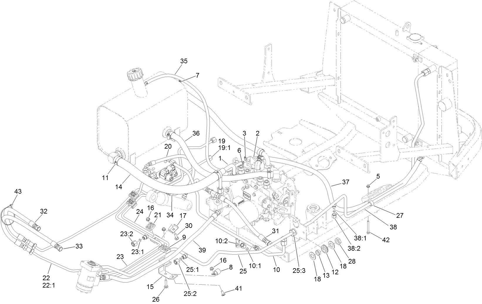 4 Wheel Drive Hydraulic Hose Assembly
