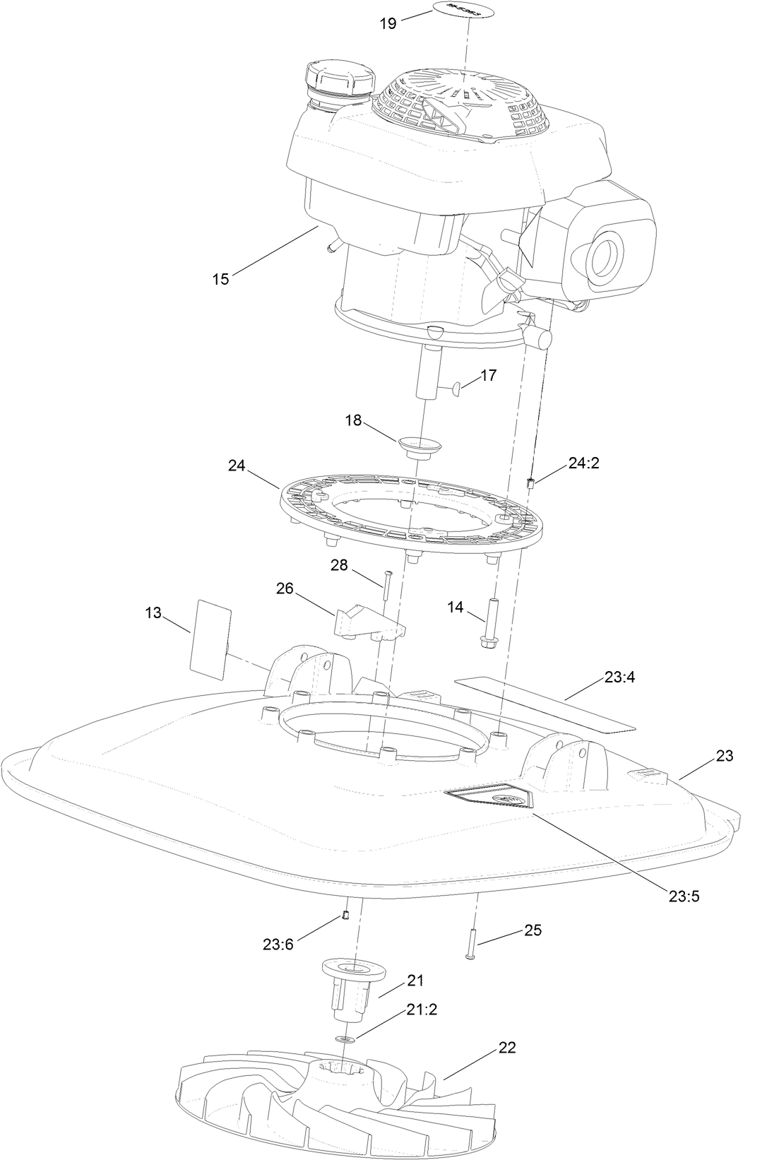 Engine and Deck Assembly