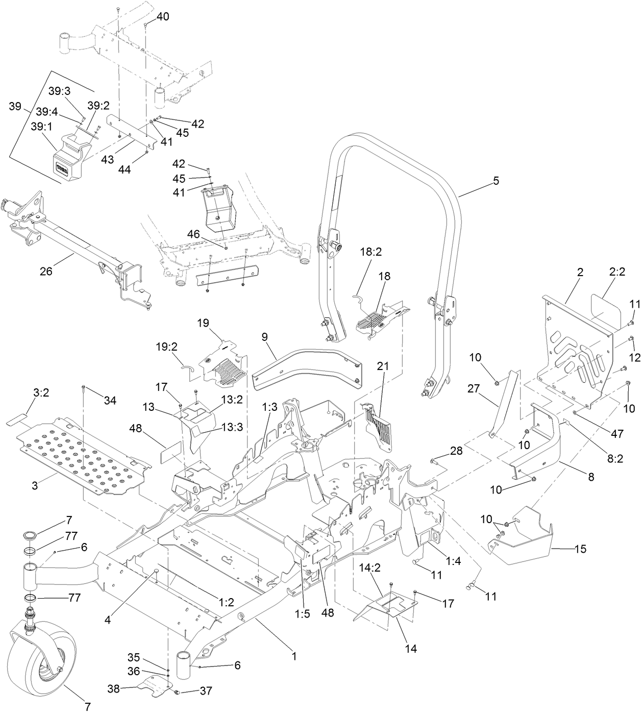 Frame, Caster and Z Stand Assembly