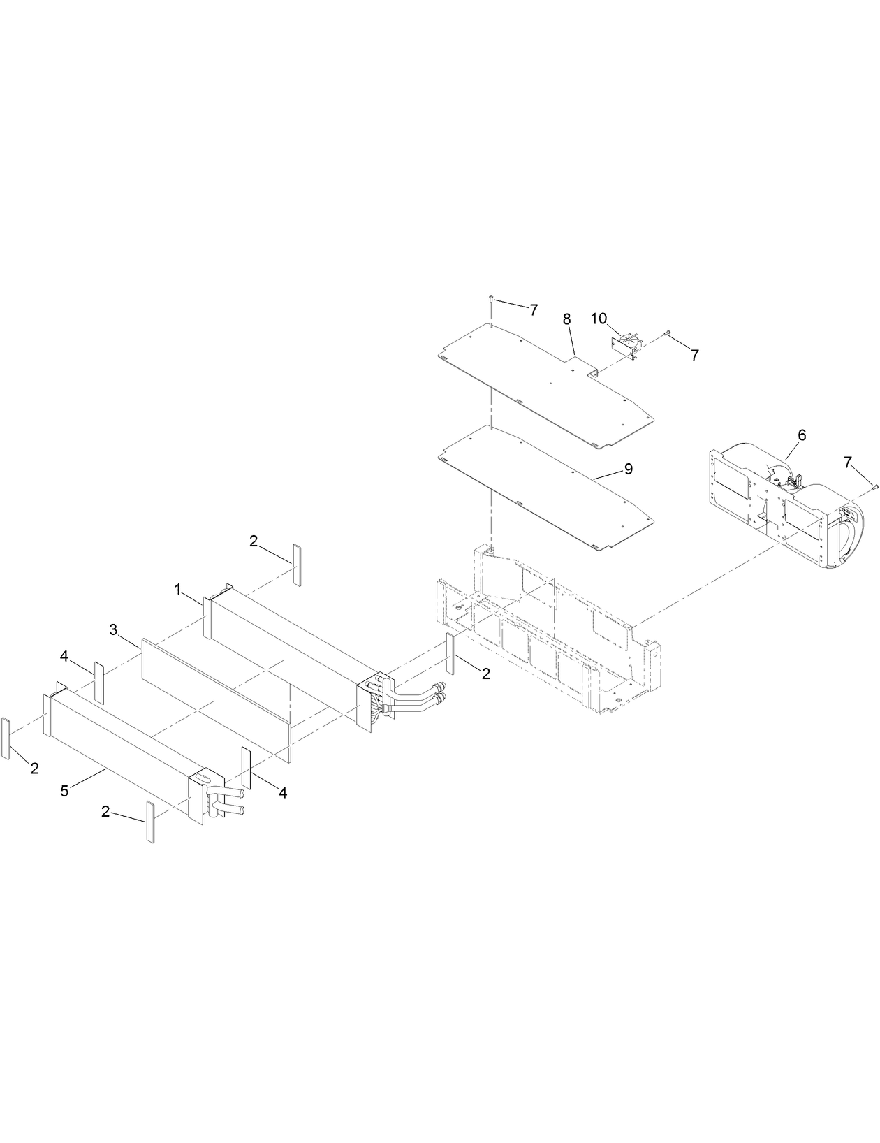 Blower Fan and Evaporator Core Assembly