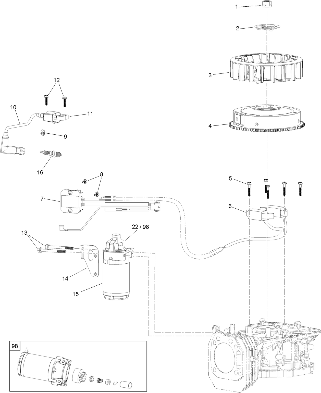 Ignition and Electrical Assembly Engine Assembly No. 127-9358