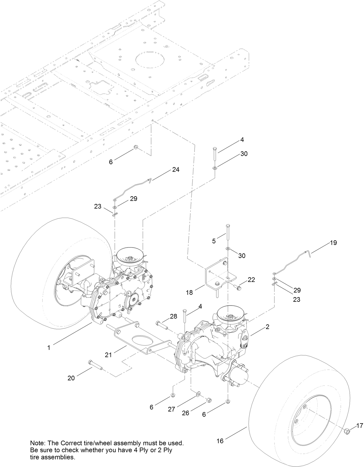 Hydro Transaxle Drive and Rear Wheel Assembly