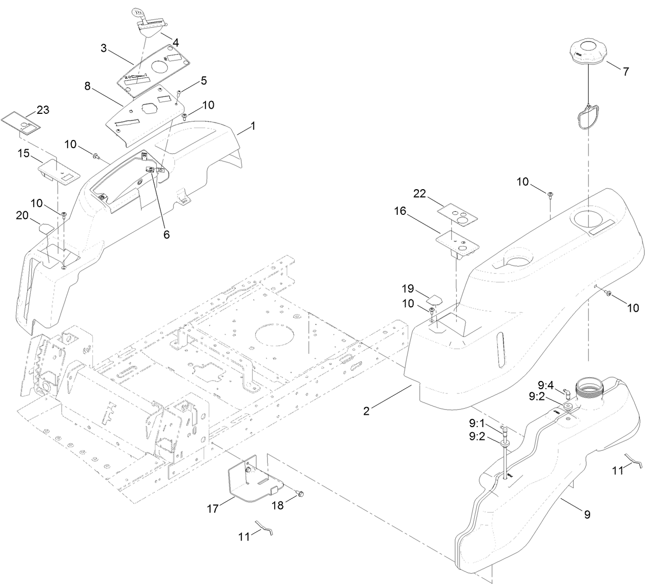 Body Styling and Fuel Tank Assembly
