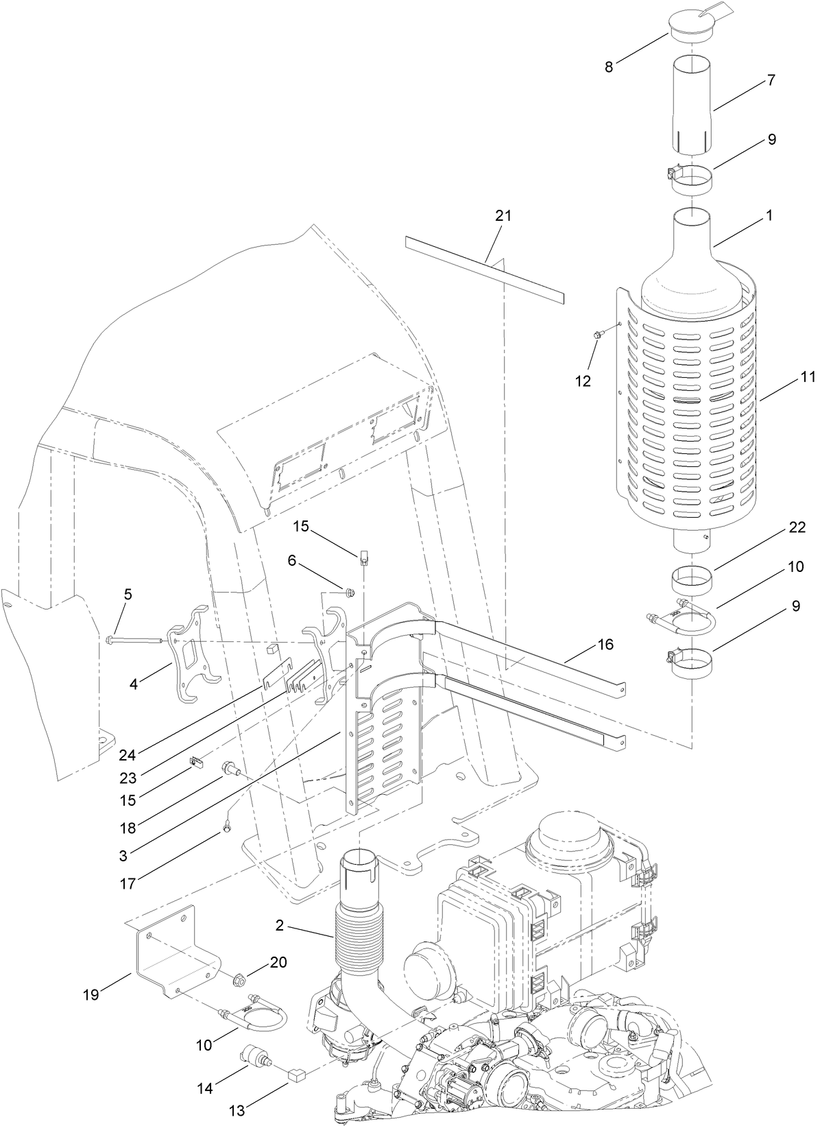 Muffler and Mounting Assembly